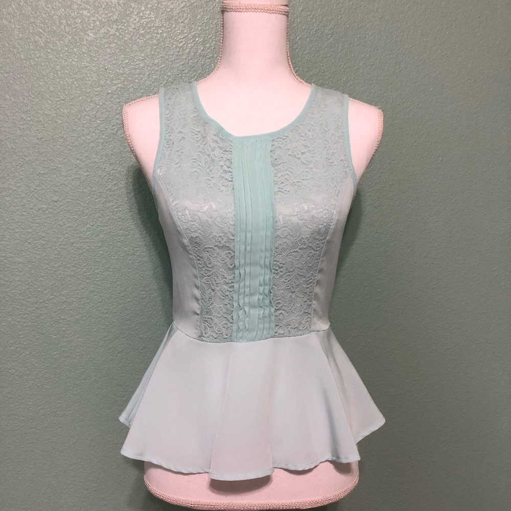 BOGO Peplum Lace Top with zipper in back